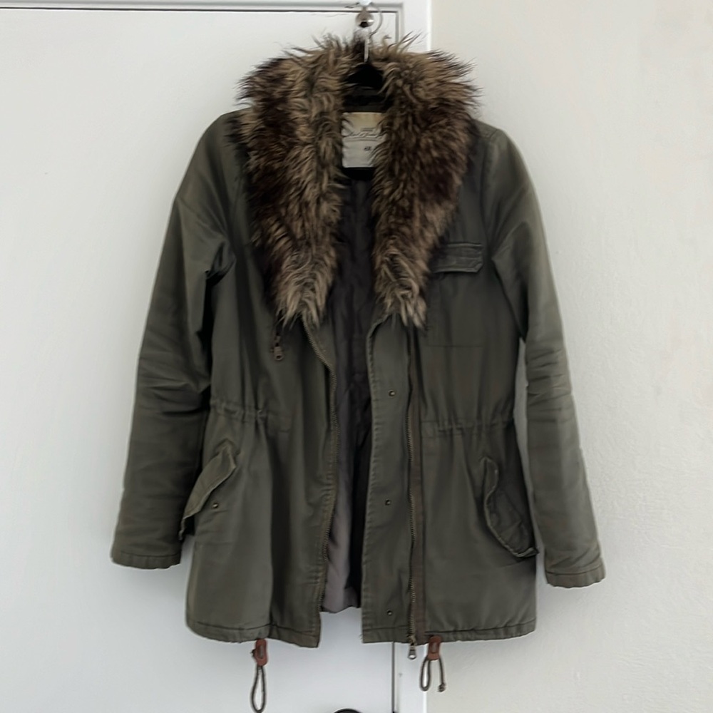 Detachable Faux Fur Utility Jacket